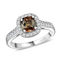 D'Joy AA Andalusit, Moissanit Ring 925 Silber Rhodiniert (Größe 18.00) ca. 1,52 ct