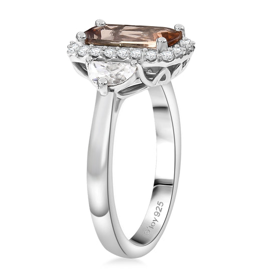 D'Joy AA Andalusit, Moissanit Ring 925 Silber Rhodiniert (Größe 17.00)   (10-16 Werktage Lieferzeit) ca. 2,89 ct