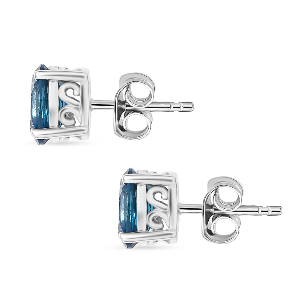 D'Joy London Blau Topas Ohrringe 925 Silber rhodiniert ca. 1,88 ct.