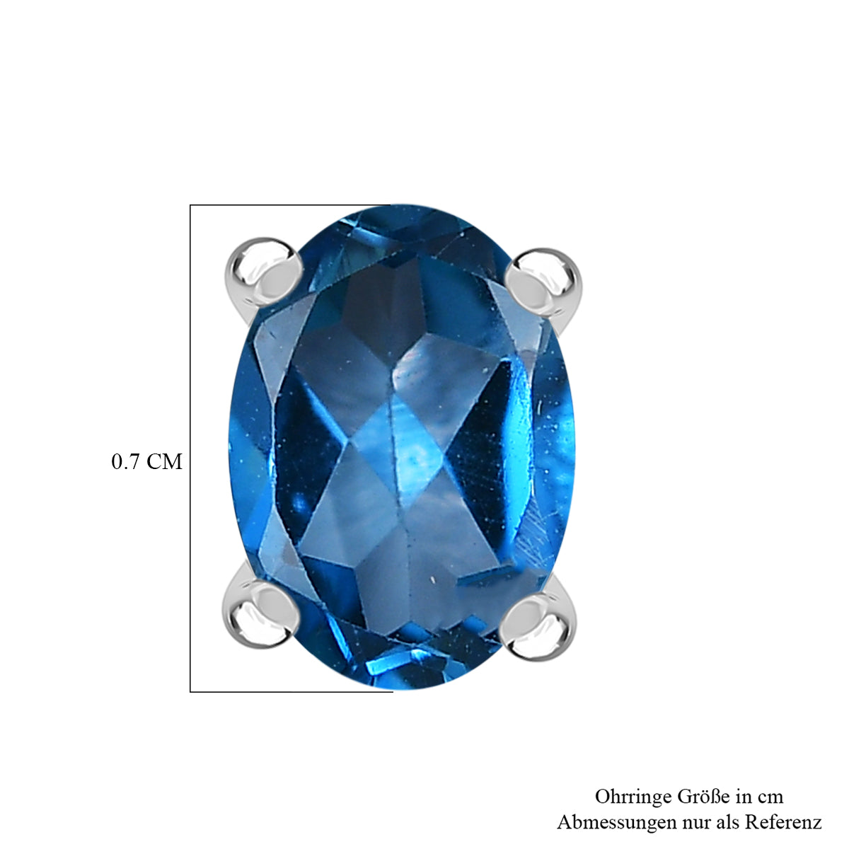 D'Joy London Blau Topas Ohrringe 925 Silber rhodiniert ca. 1,88 ct.
