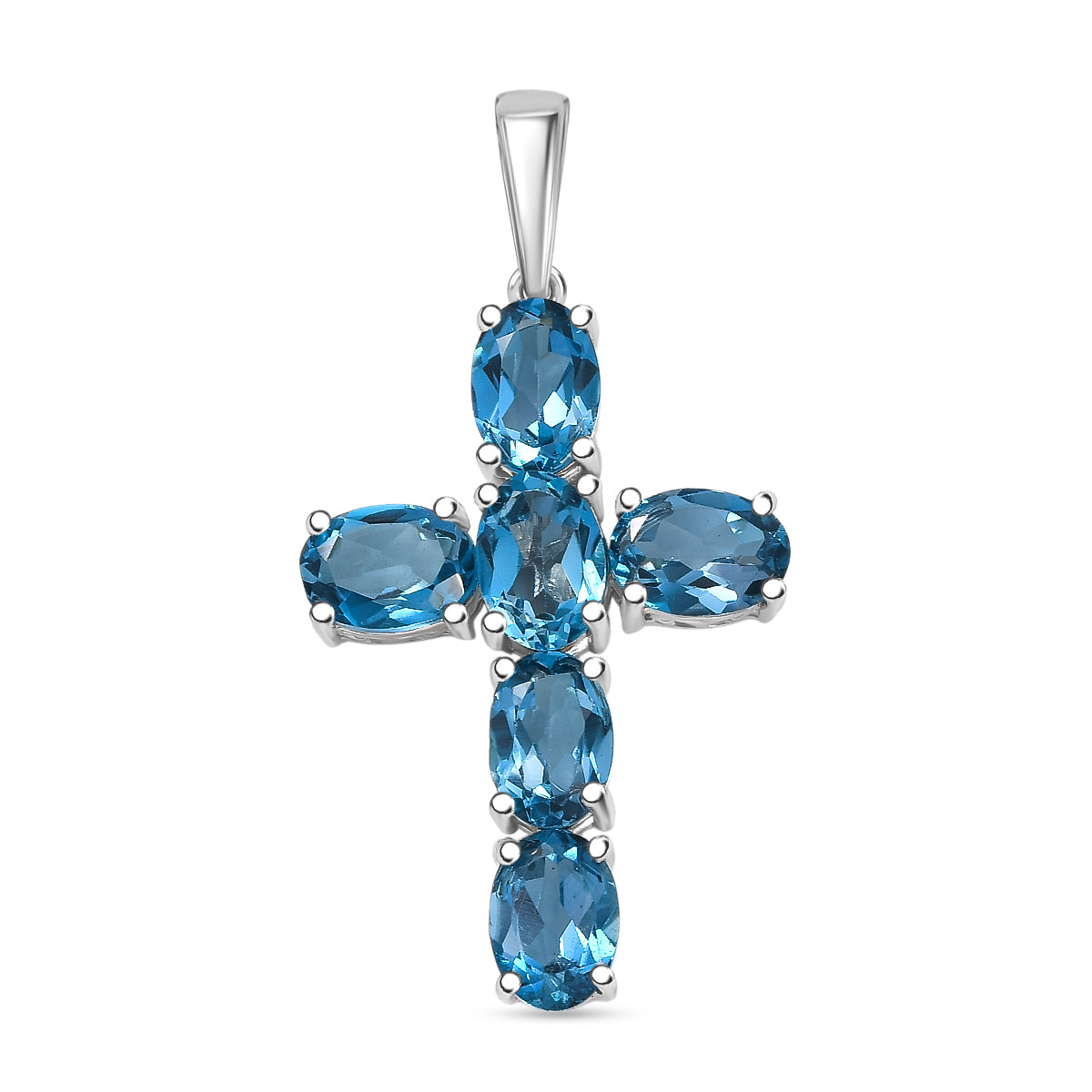 D'Joy London Blau Topas Anhänger 925 Silber rhodiniert ca. 5.65 ct