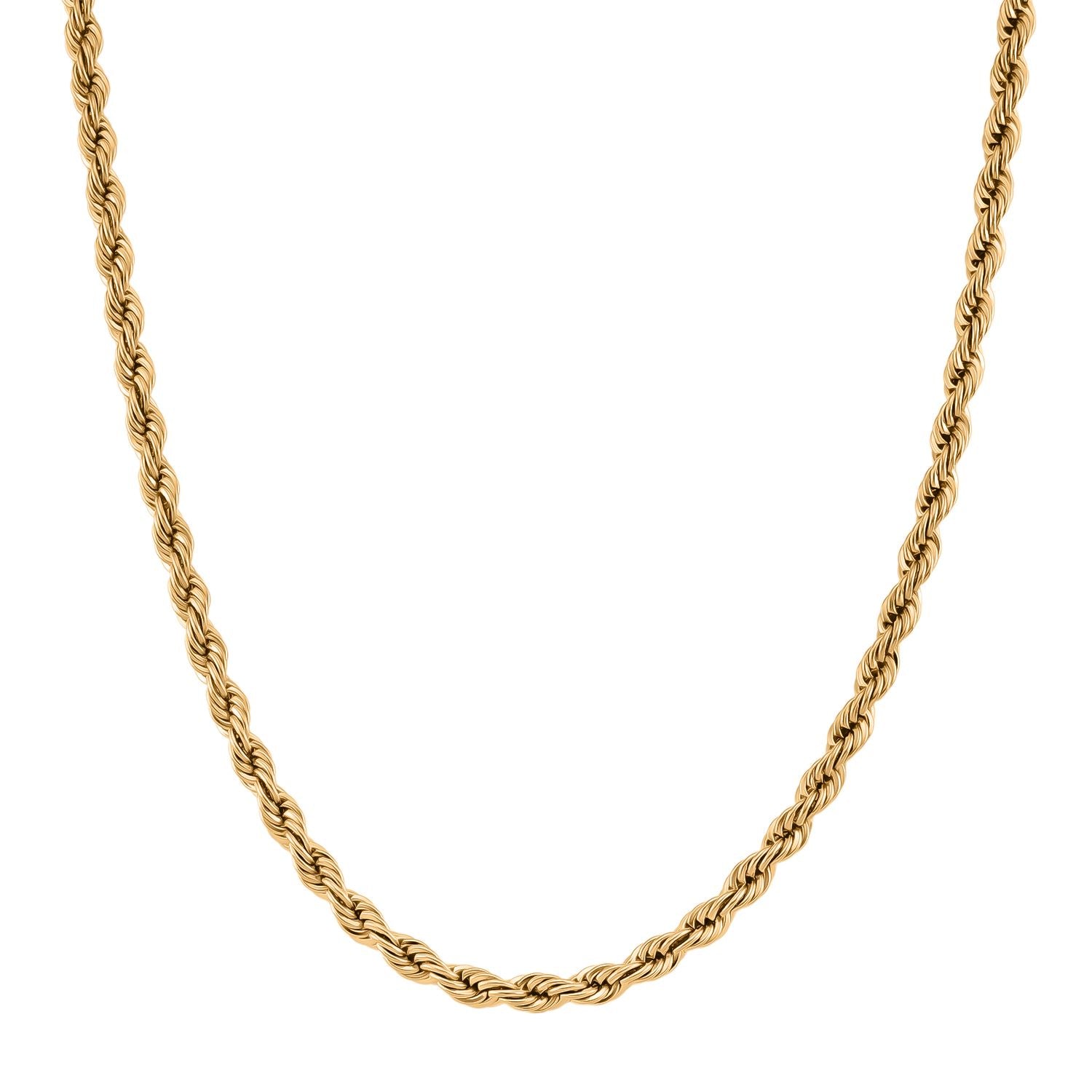 Kordelkette, 316L Edelstahl, ca. 50 cm, Goldfarben