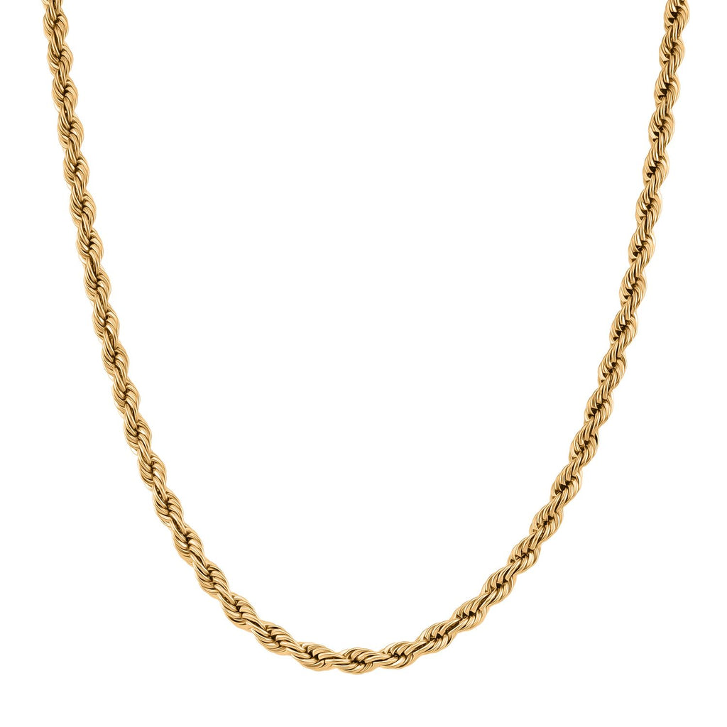 Kordelkette, 316L Edelstahl, ca. 50 cm, Goldfarben