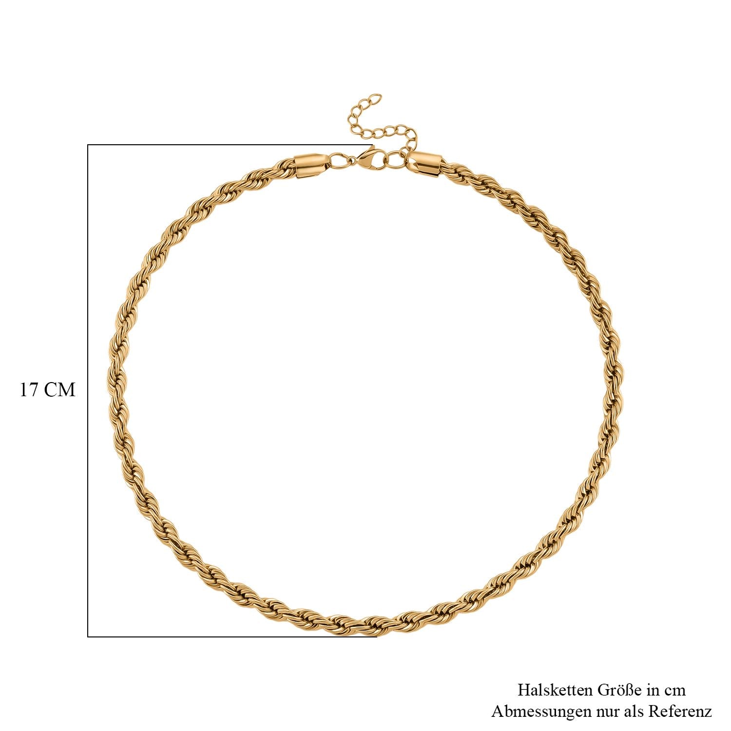 Kordelkette, 316L Edelstahl, ca. 50 cm, Goldfarben