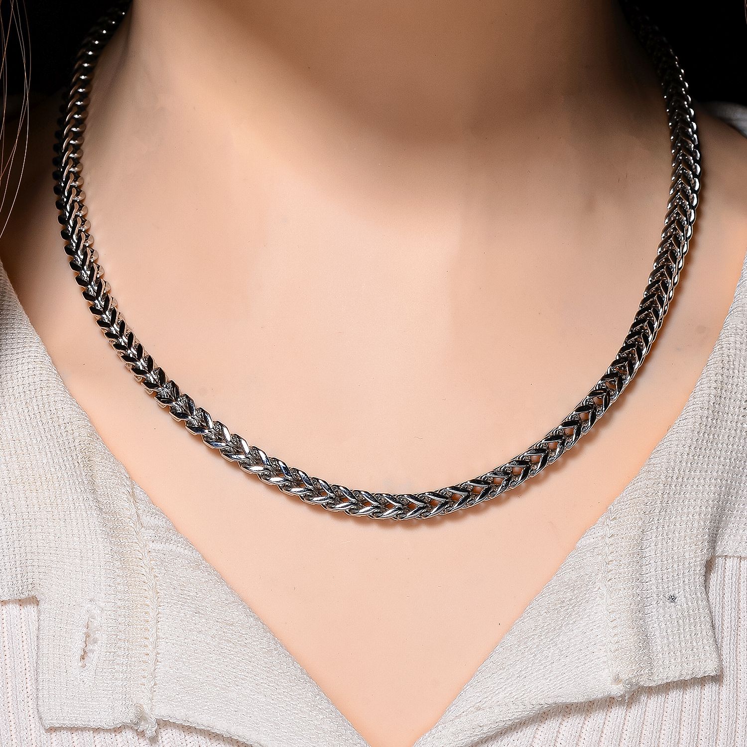 DESIGNER INSPIRIERT 3D Spiga Collier, ca. 50 cm, 316L Edelstahl