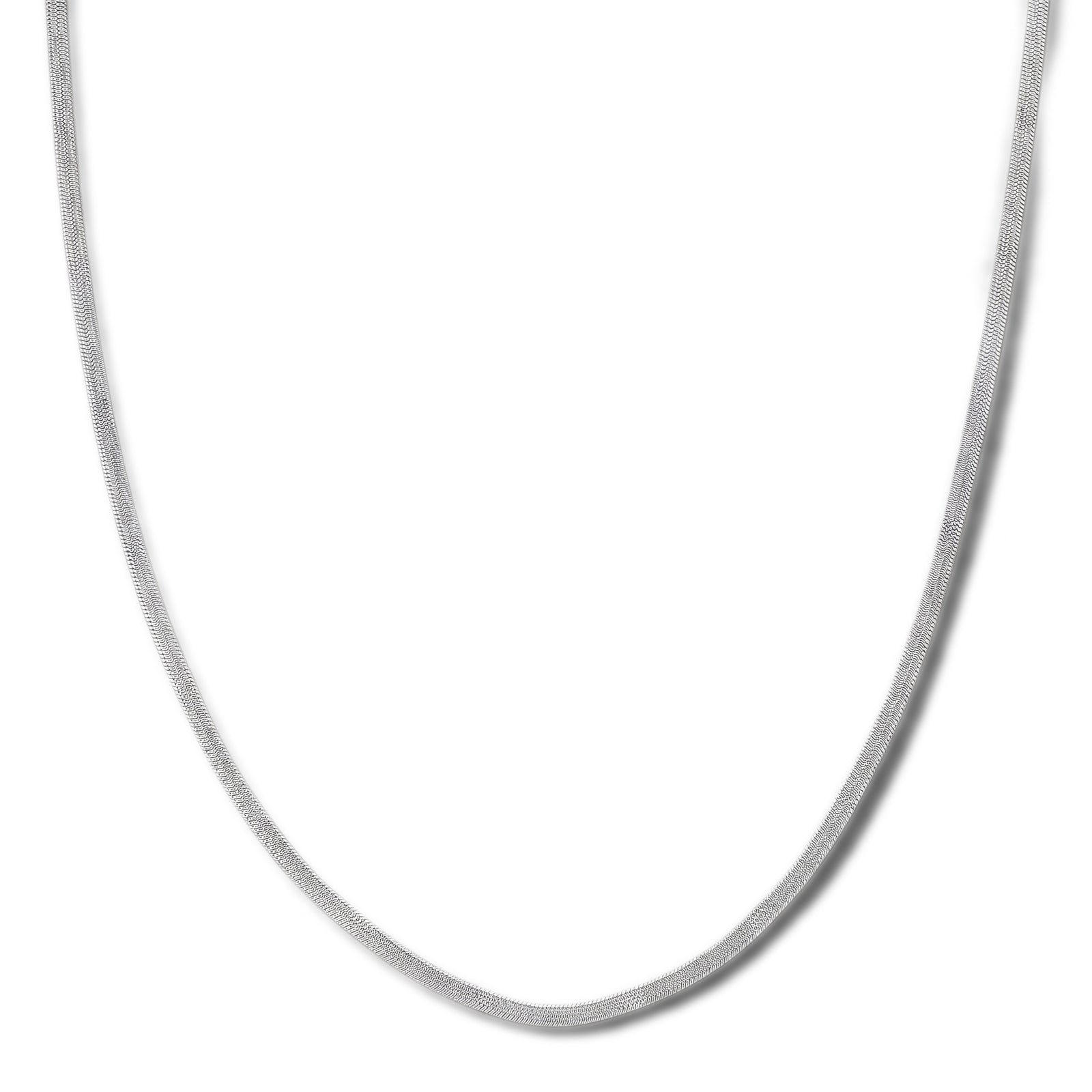 Designer-inspiriert Fischgrät Halskette ca. 50 cm, 316L Edelstahl ca. 7,10g, Silberfarben