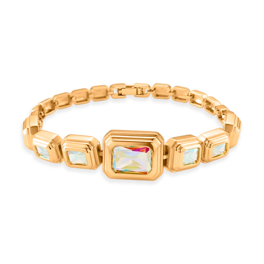 Lila Zirkonia Armband ca. 19 cm Nickelfreies Messing 6.00 ct