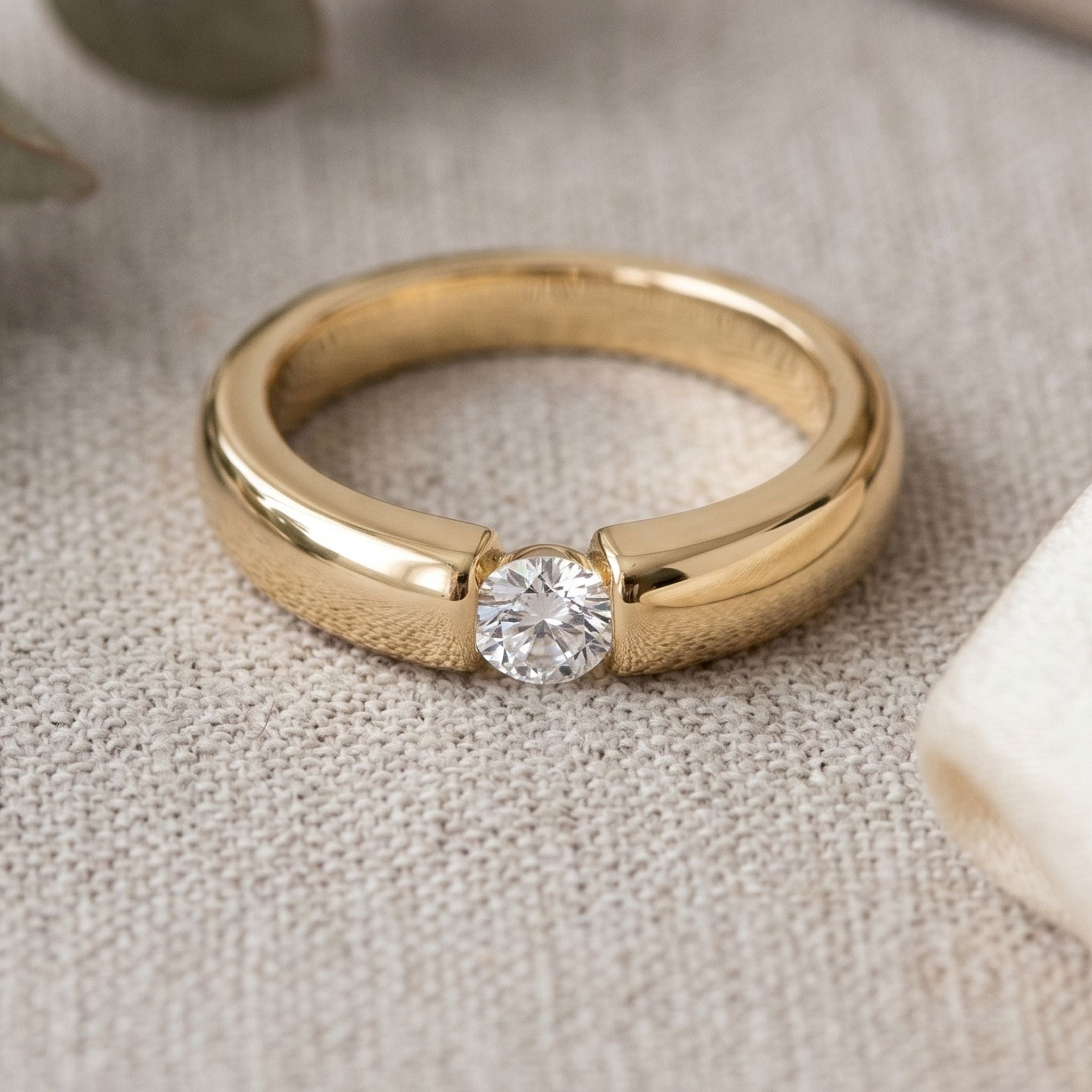 LUXURIANT DIAMOND - Lab Grown Diamant VS-EF Ring 925 Silber 750 Gelbgold Vermeil (Größe 18.00) ca. 0,15 ct