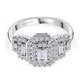 LUXURIANT DIAMOND - Lab Grown Diamant VS-EF SGL zertifiziert Ring 925 Silber rhodiniert (Größe 17.00) ca. 1.00 ct