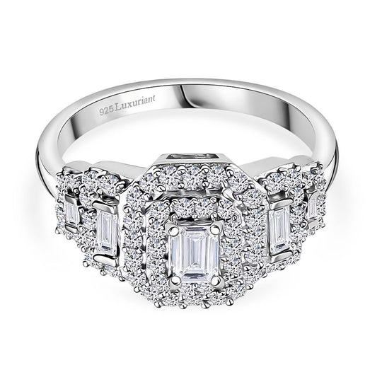 LUXURIANT DIAMOND - Lab Grown Diamant VS-EF SGL zertifiziert Ring 925 Silber rhodiniert (Größe 20.00) ca. 1.00 ct