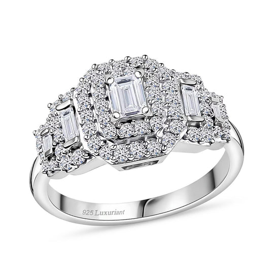 LUXURIANT DIAMOND - Lab Grown Diamant VS-EF SGL zertifiziert Ring 925 Silber rhodiniert (Größe 20.00) ca. 1.00 ct