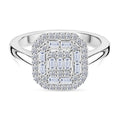 Lab Grown Diamant SI-GH Ring 925 Silber rhodiniert (Größe 17.00) ca. 0,50 ct