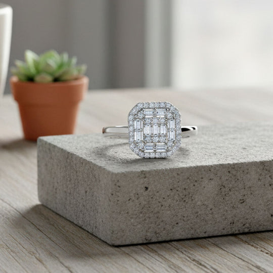 LUXURIANT DIAMOND - Lab Grown Diamant SI-GH Ring 925 Silber rhodiniert (Größe 20.00) ca. 0.50 ct