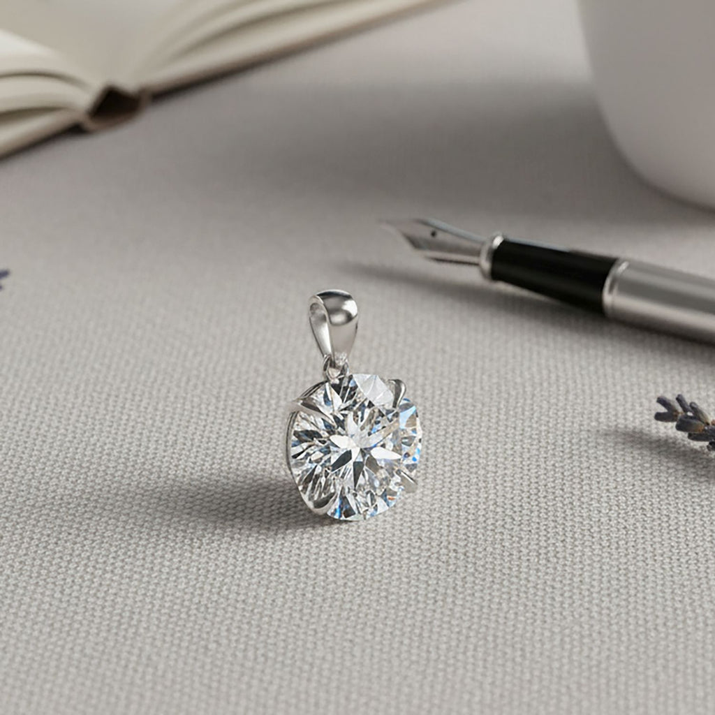 LUXURIANT DIAMOND - Lab Grown Diamant Anhänger 925 Silber Rhodiniert ca. 10,01 ct.
