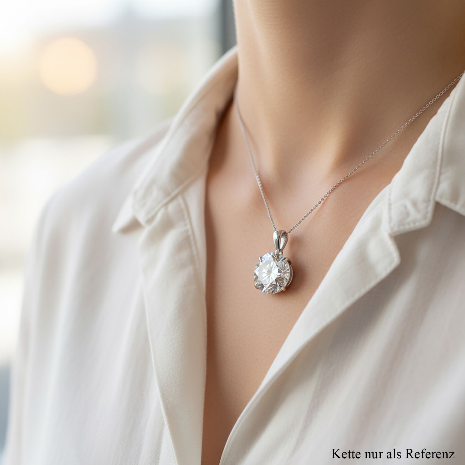LUXURIANT DIAMOND - Lab Grown Diamant Anhänger 925 Silber Rhodiniert ca. 10,01 ct.