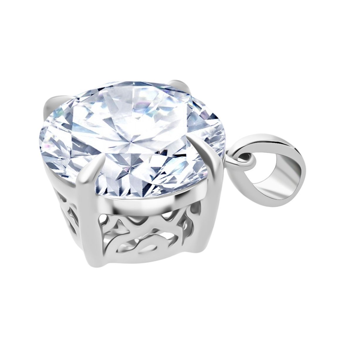 LUXURIANT DIAMOND - Lab Grown Diamant Anhänger 925 Silber Rhodiniert ca. 10,01 ct.