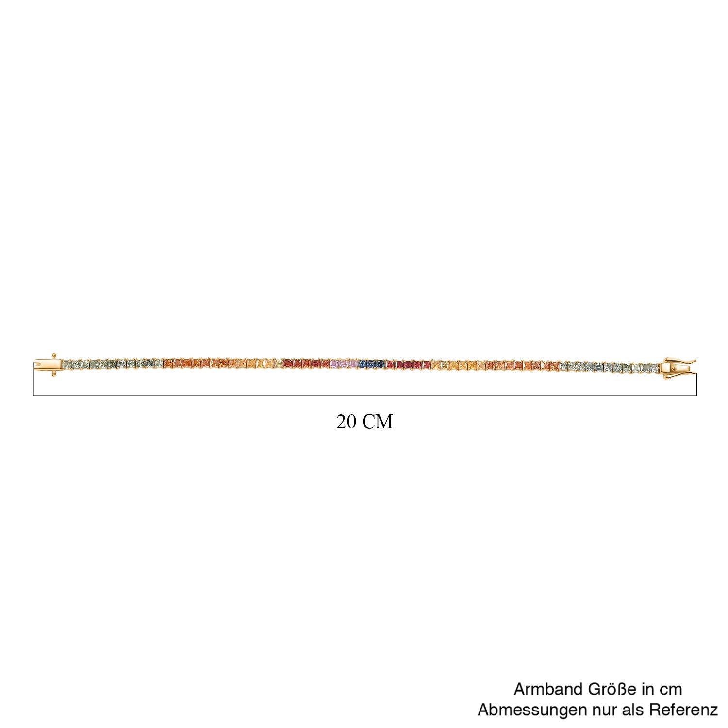 AAA Mehrfarbig Saphir Armband ca. 19 cm 585 Gold ca. 8,26 ct.