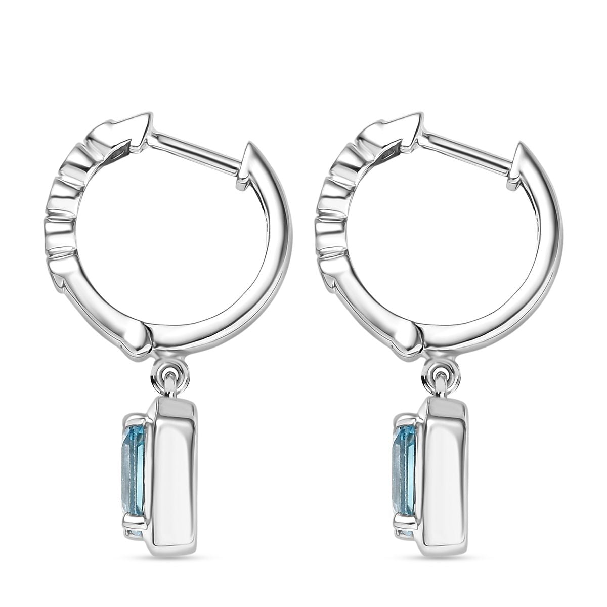 D'Joy AAA Blauer Zirkon, Weißer Zirkon Ohrringe 925 Silber rhodiniert ca. 2.61 ct
