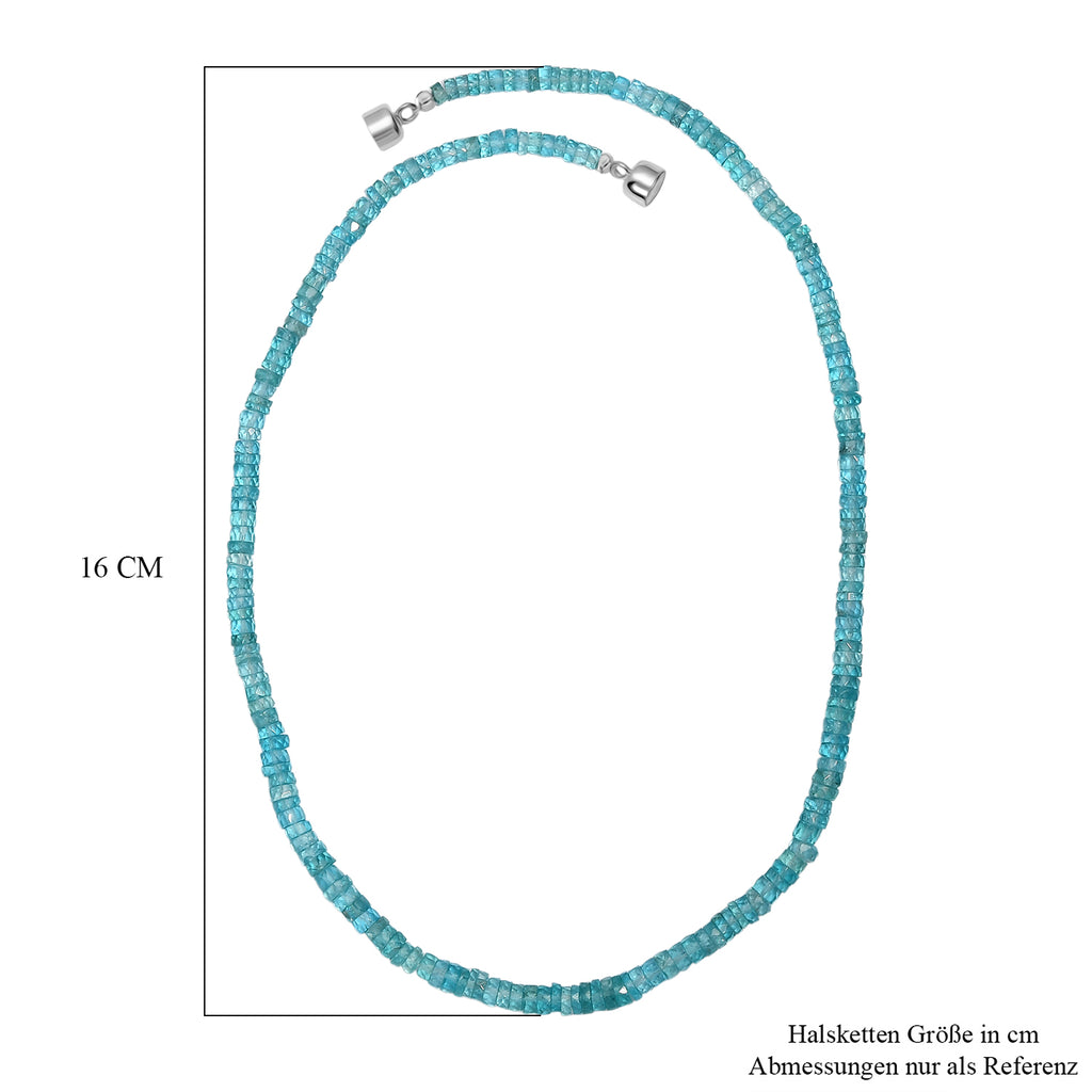 D'Joy Blauer Apatit Halskette ca. 45 cm 925 Silber rhodiniert ca. 98,00 ct.