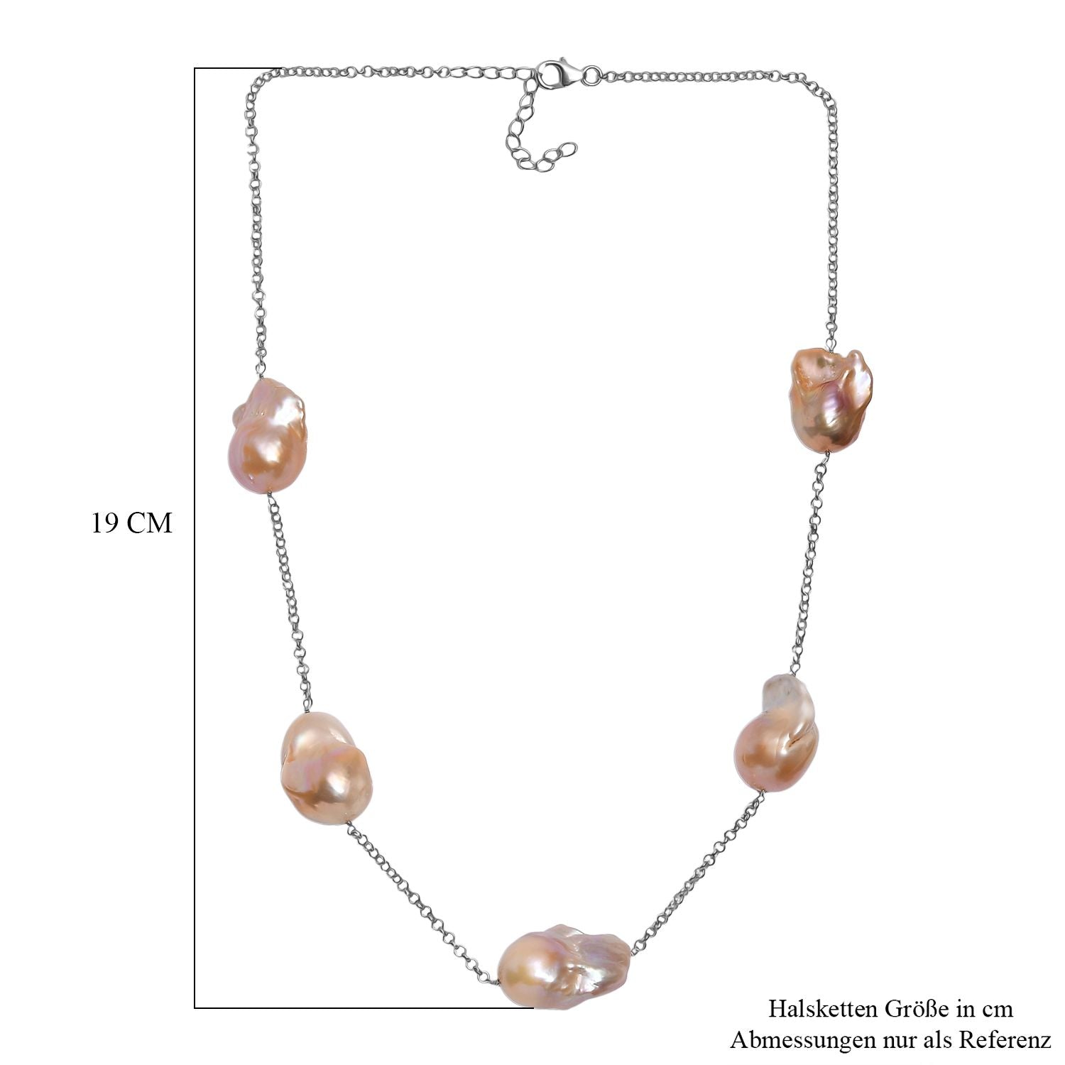 D'Joy AAA Perle Halskette ca. 50 cm 925 Silber rhodiniert