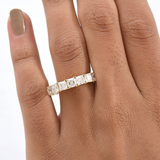 D'Joy Moissanit Ring 925 Silber 750 Gelbgold Vermeil (Größe 19.00) ca. 3,51 ct