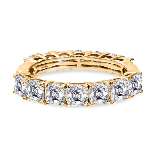D'Joy Moissanit Ring 925 Silber 750 Gelbgold Vermeil (Größe 19.00) ca. 3,51 ct