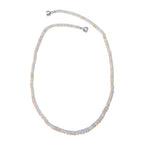 D'Joy AA Natürlicher, äthiopischer Welo Opal Halskette ca. 45 cm 925 Silber rhodiniert ca. 55,00 ct.