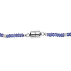 D'Joy Tansanit, Natürlicher, äthiopischer Welo Opal Halskette ca. 45 cm 925 Silber rhodiniert ca. 55,00 ct.