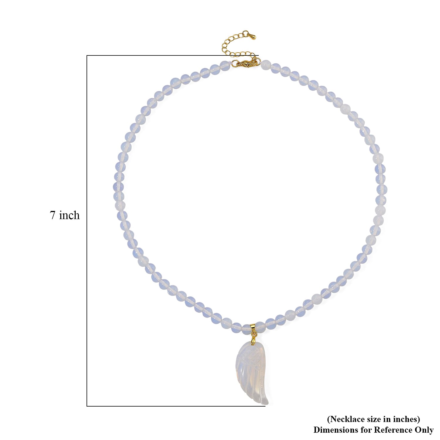 Opalite Halskette, ca. 45 cm + 5 cm Extender, Reine Legierung gelb vergoldet ca. 110.00 ct