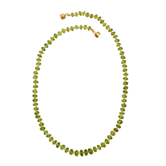 DAS GRößTE PERIDOT ANGEBOT DES JAHRES - D'Joy AAA Peridot Halskette ca. 45 cm 925 Silber 750 Gelbgold Vermeil ca. 106.00 ct