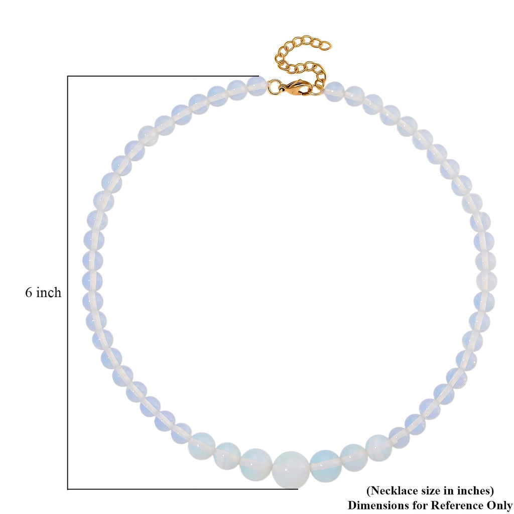 Opalite Halskette Flexibles  316L Edelstahl gelb vergoldet (7-8 Werktage Lieferzeit) ca. 200.00 ct