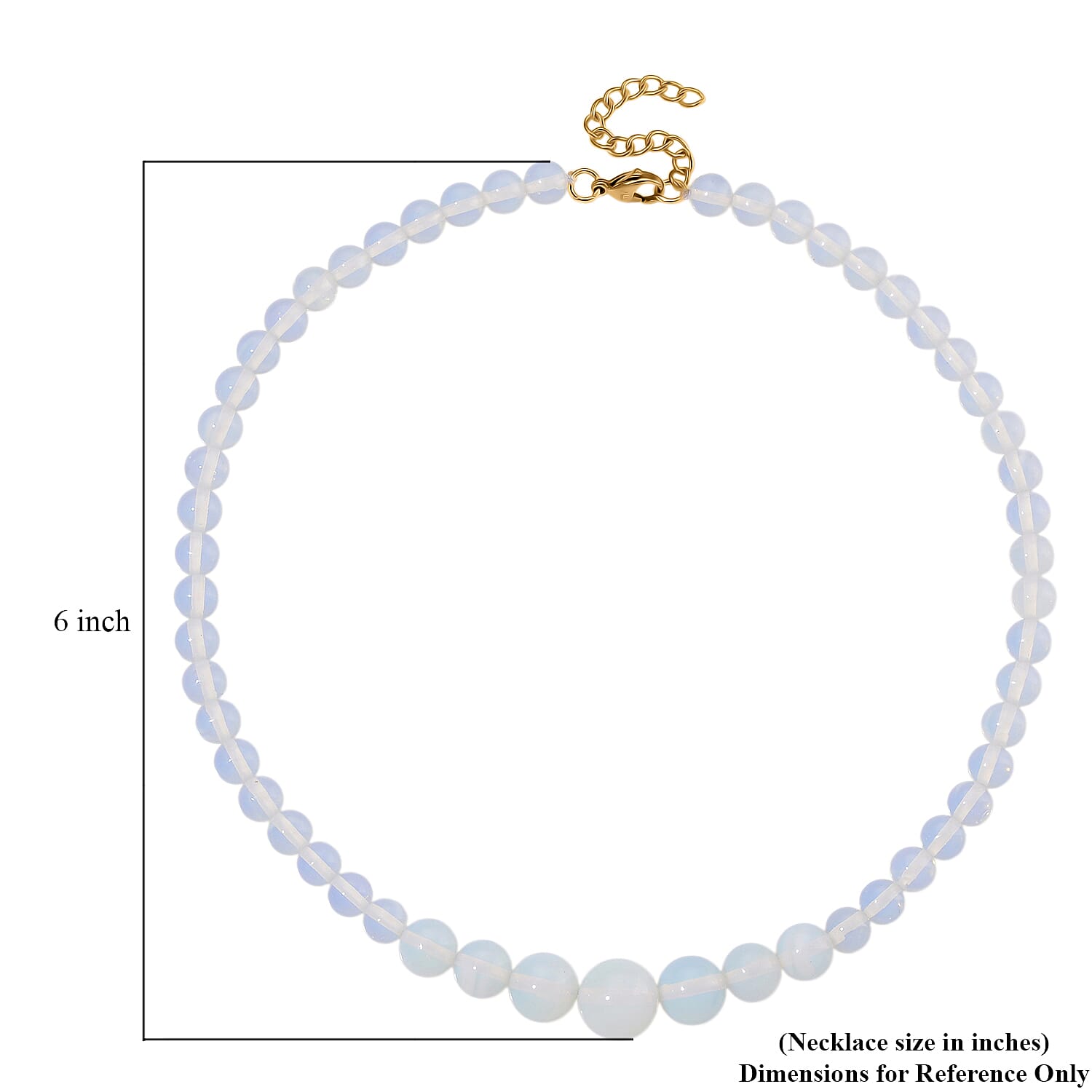 Opalite Halskette Flexibles  316L Edelstahl gelb vergoldet (7-8 Werktage Lieferzeit) ca. 200.00 ct