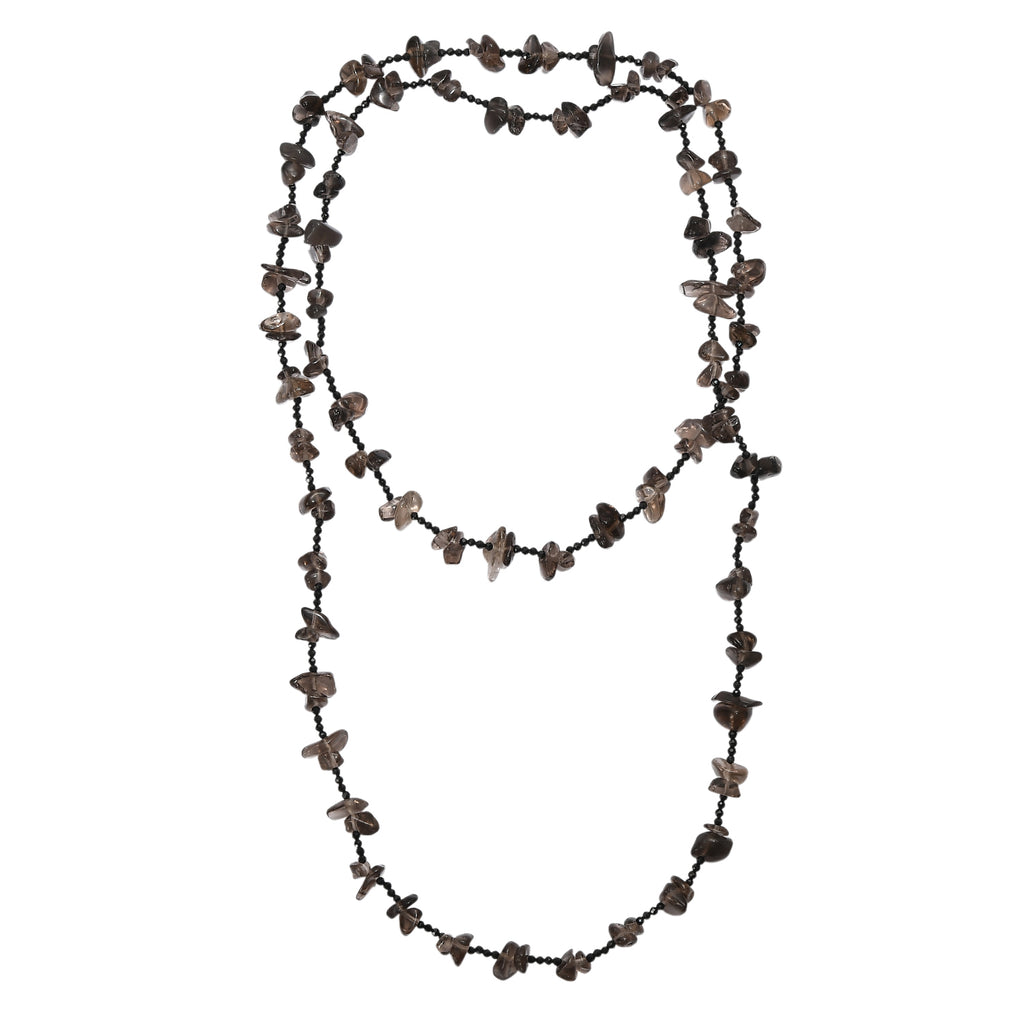 Rauchquarz, Schwarzer Spinell Kette 91 cm ca. 280.00 ct