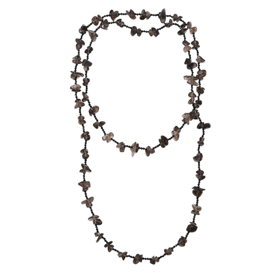 Rauchquarz, Schwarzer Spinell Kette 91 cm ca. 280.00 ct