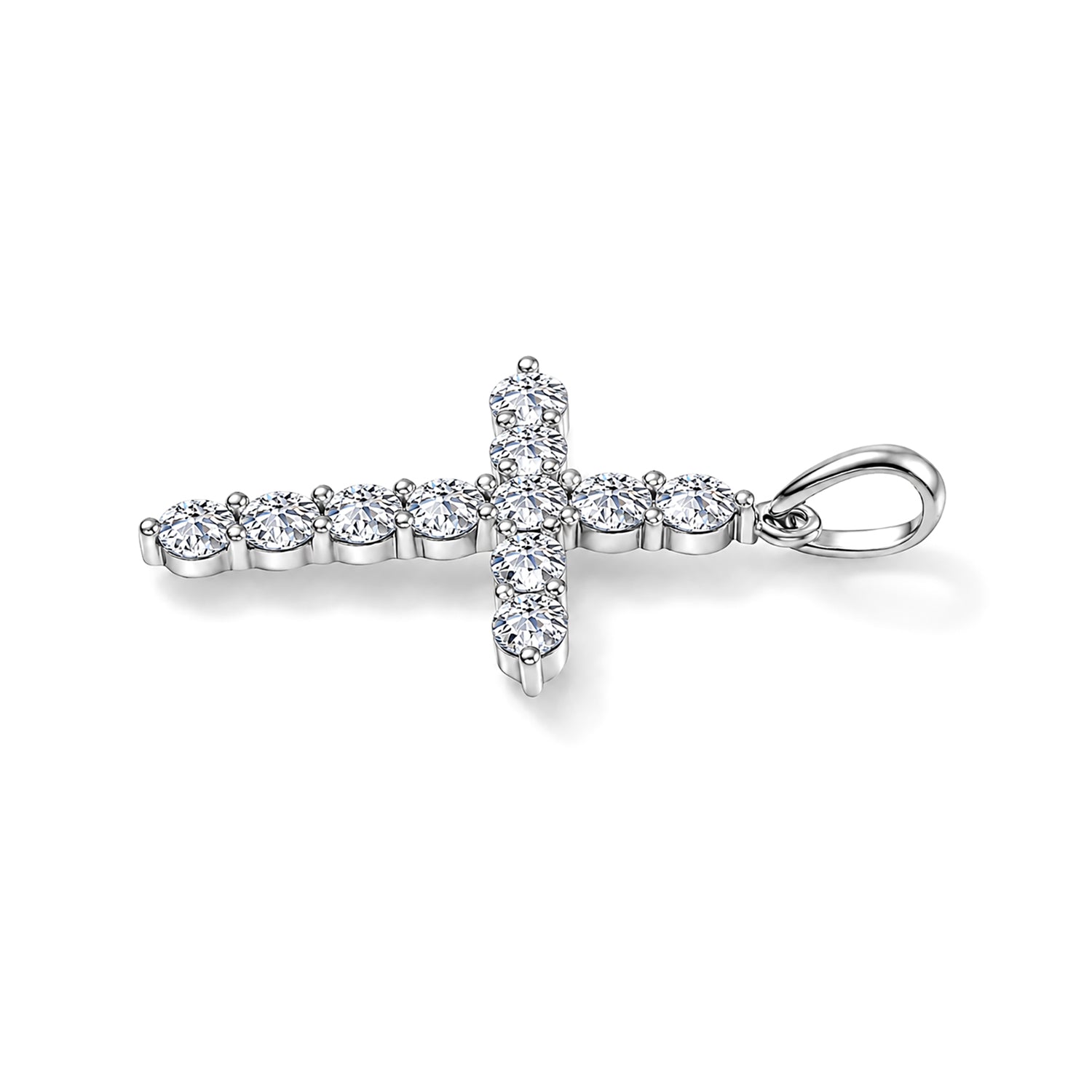 LUXURIANT SI-GH Labor Diamant Kreuz Anhänger in 585 Weißgold - 0,50 ct.