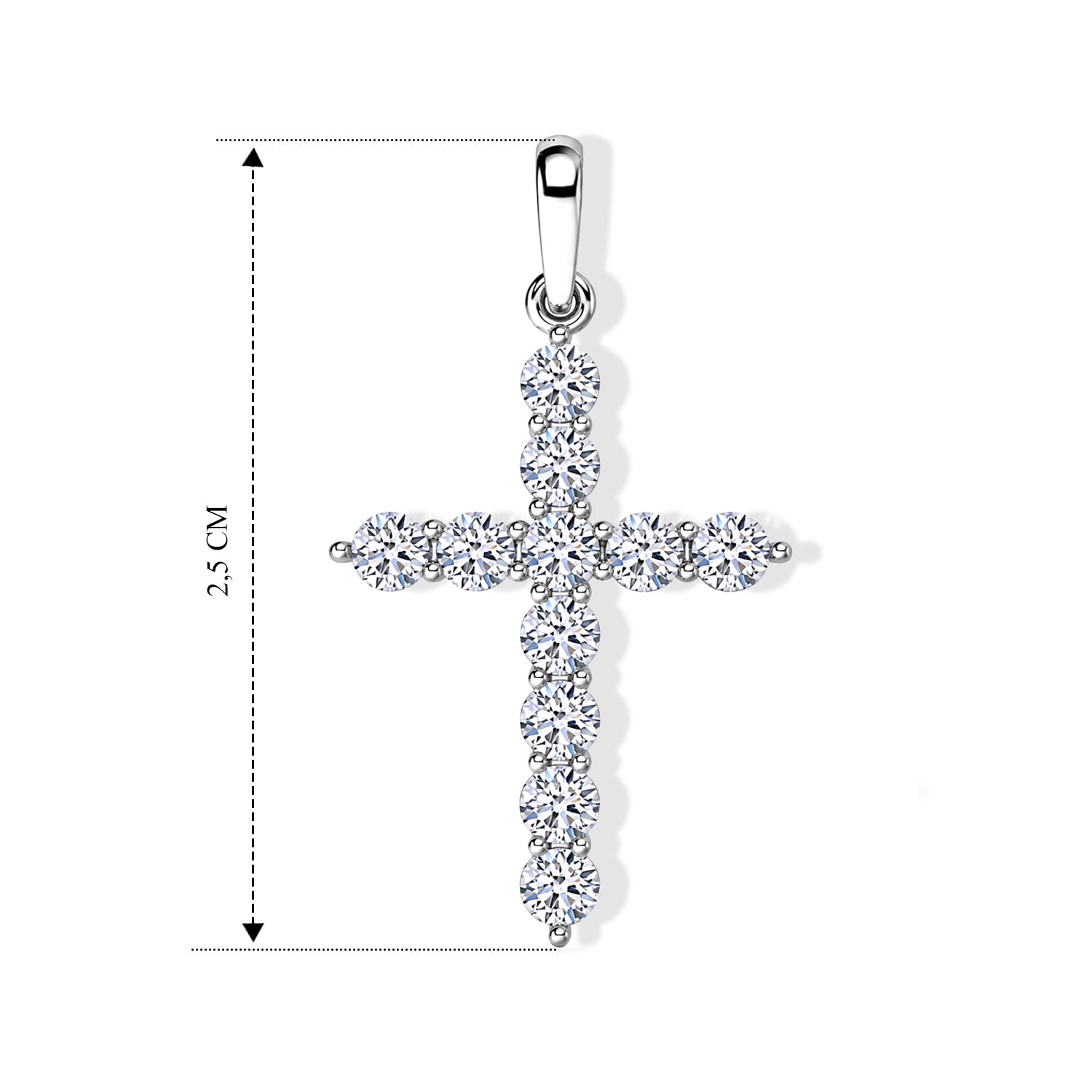 LUXURIANT SI-GH Labor Diamant Kreuz Anhänger in 585 Weißgold - 0,50 ct.