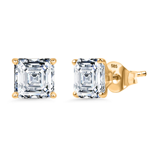 Moissanit Ohrringe 585 Gelb Gold ca. 3,74 ct.