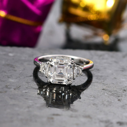 D'Joy Moissanit Ring 925 Silber rhodiniert (Größe 20.00) ca. 2.94 ct