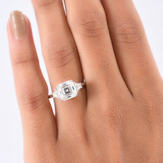 D'Joy Moissanit Ring 925 Silber rhodiniert (Größe 20.00) ca. 2.94 ct