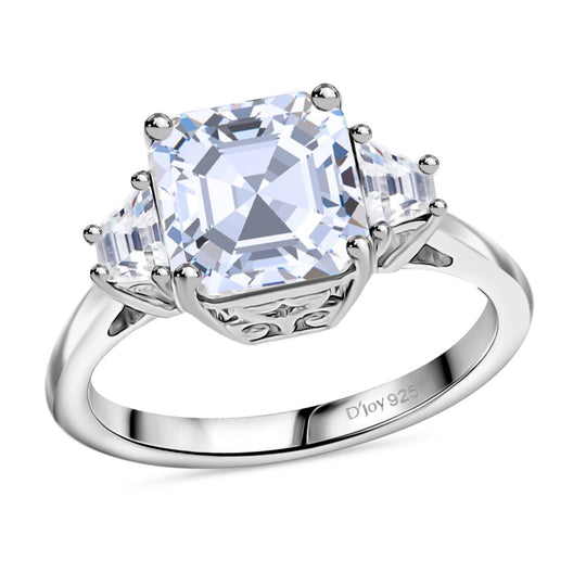 D'Joy Moissanit Ring 925 Silber rhodiniert (Größe 20.00) ca. 2.94 ct
