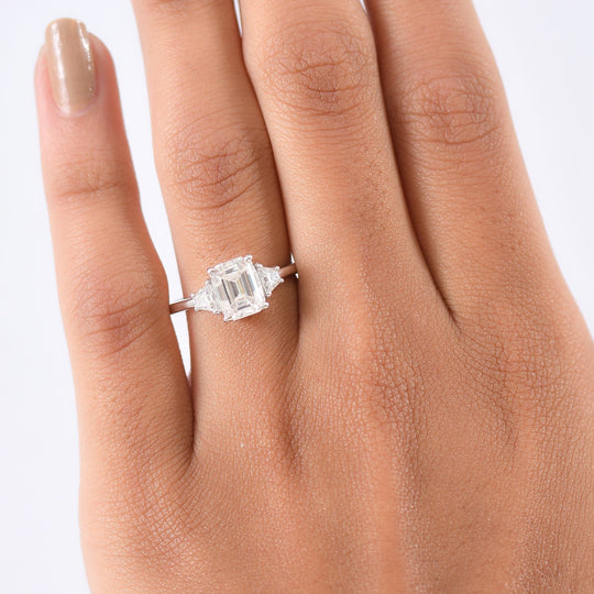 D'Joy Moissanit Ring 925 Silber rhodiniert (Größe 19.00) ca. 2.24 ct