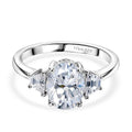 D'Joy Moissanit Ring 925 Silber rhodiniert (Größe 19.00) ca. 2.21 ct