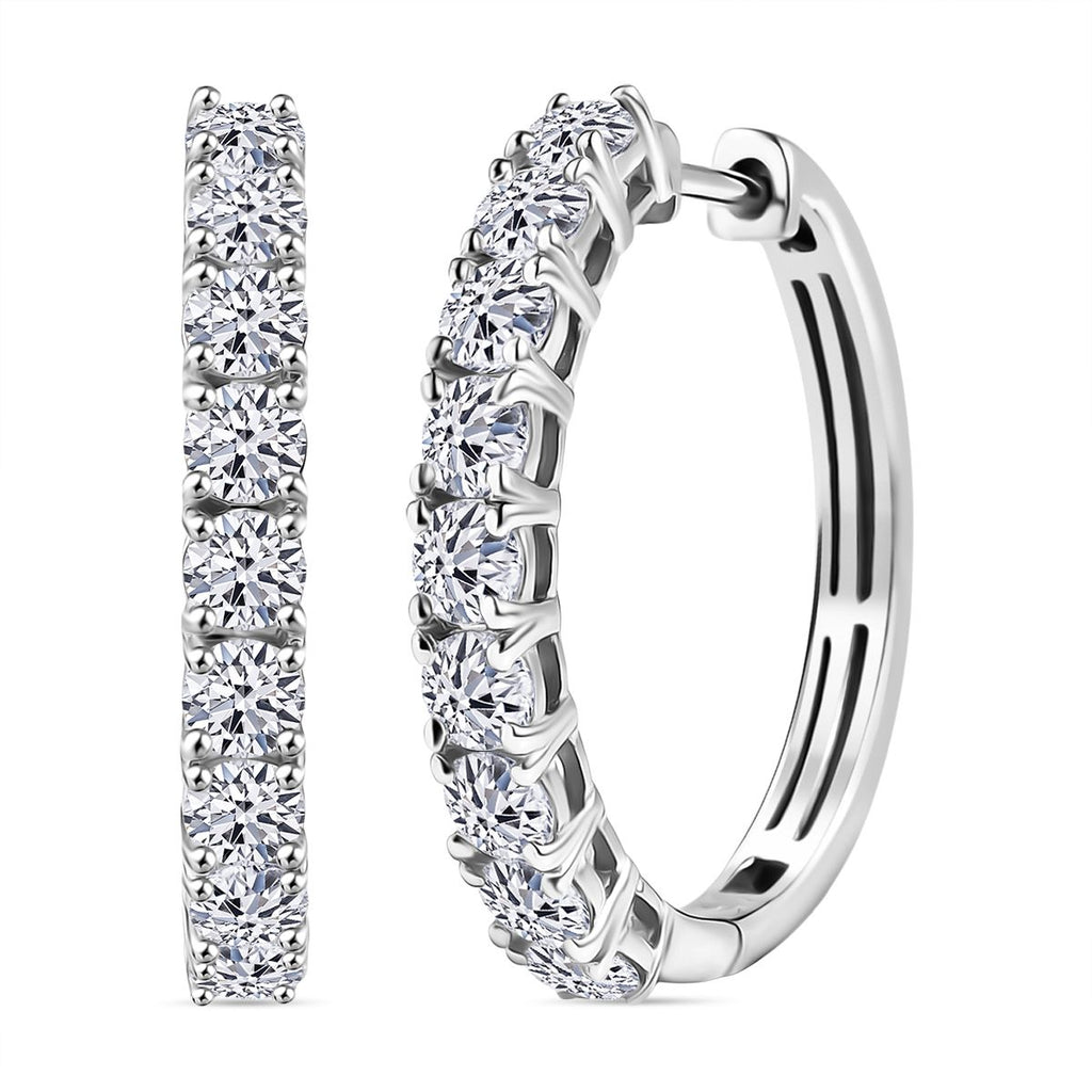 D'Joy Moissanit Ohrringe 925 Silber rhodiniert ca. 1.85 ct