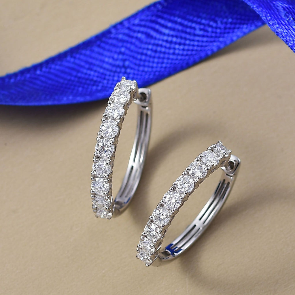 D'Joy Moissanit Ohrringe 925 Silber rhodiniert ca. 1.85 ct