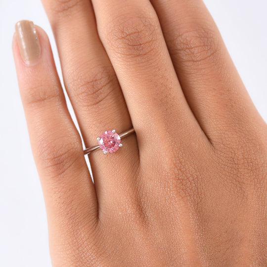 D'Joy Luxus Roter Moissanit Ring 925 Silber rhodiniert (Größe 21.00) ca. 0.94 ct