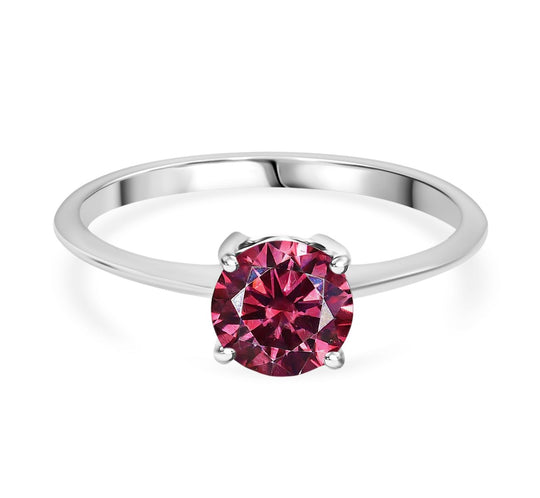 D'Joy Luxus Roter Moissanit Ring 925 Silber rhodiniert (Größe 21.00) ca. 0.94 ct