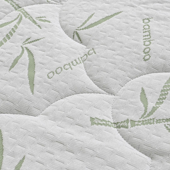 Bamboo waterproof mattress protector Fabric: 190gsm bamboo jacquard (20% bamboo fiber ,80% polyester) +0.02mmPU  Skirt : 75gsm polyester