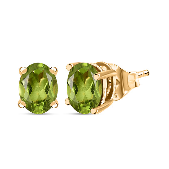 D'Joy Afrikanischer Rubin (Fissure gefüllt) Ohrringe 925 Silber 750 Gelb Vergoldet ca. 3.87 ct