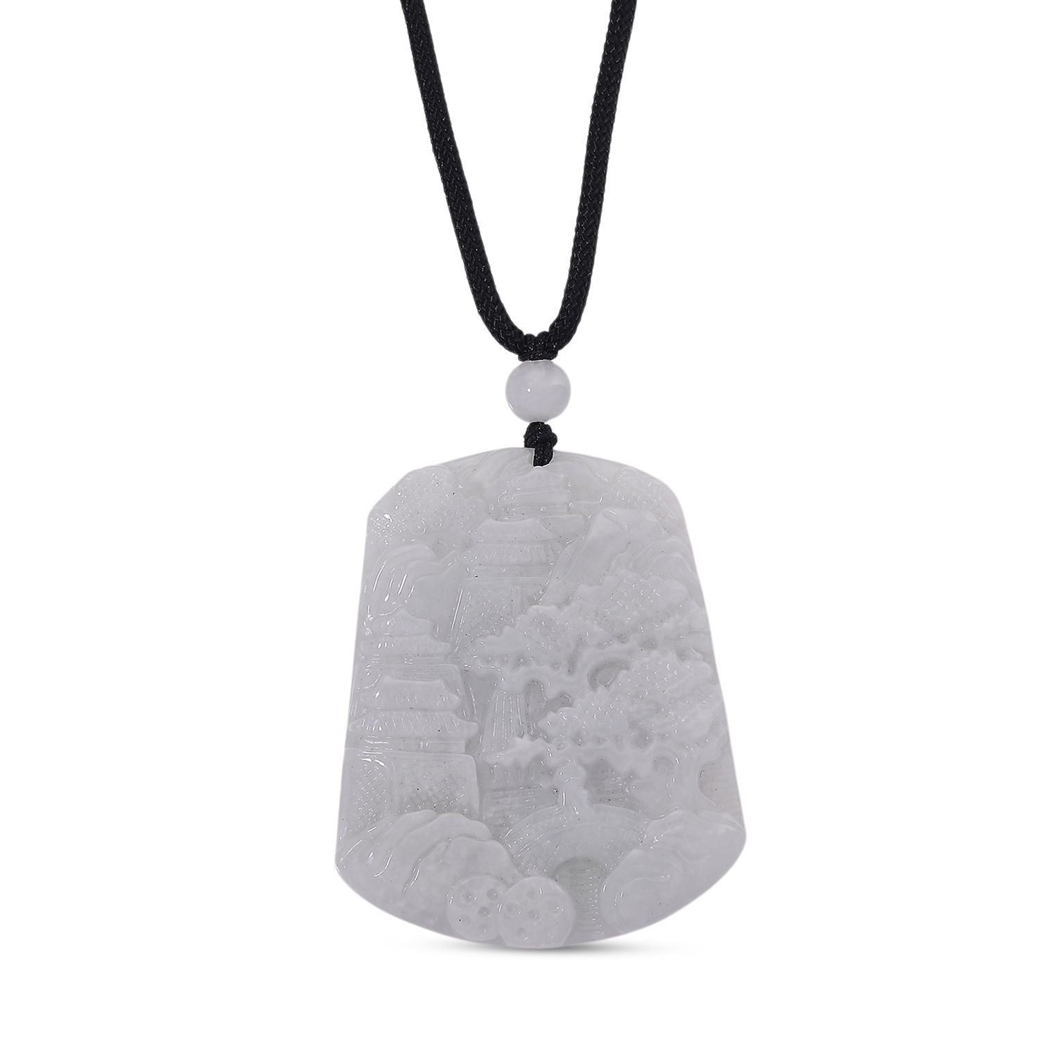 EXTREM SELTEN Natürliche Weiße Jade Anhänger mit Kette 50 cm ca. 155.00 ct