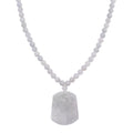 D'Joy EXTREM SELTEN Natürliche Weiße Jade Halskette ca. 50 cm 925 Silber rhodiniert ca. 400.00 ct